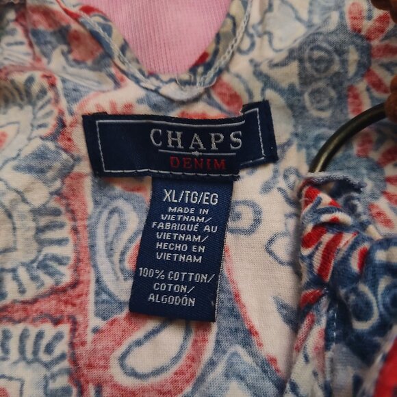 CHAPS DENIM Floral Sleeveless Halter Top Size XL - Picture 2 of 4